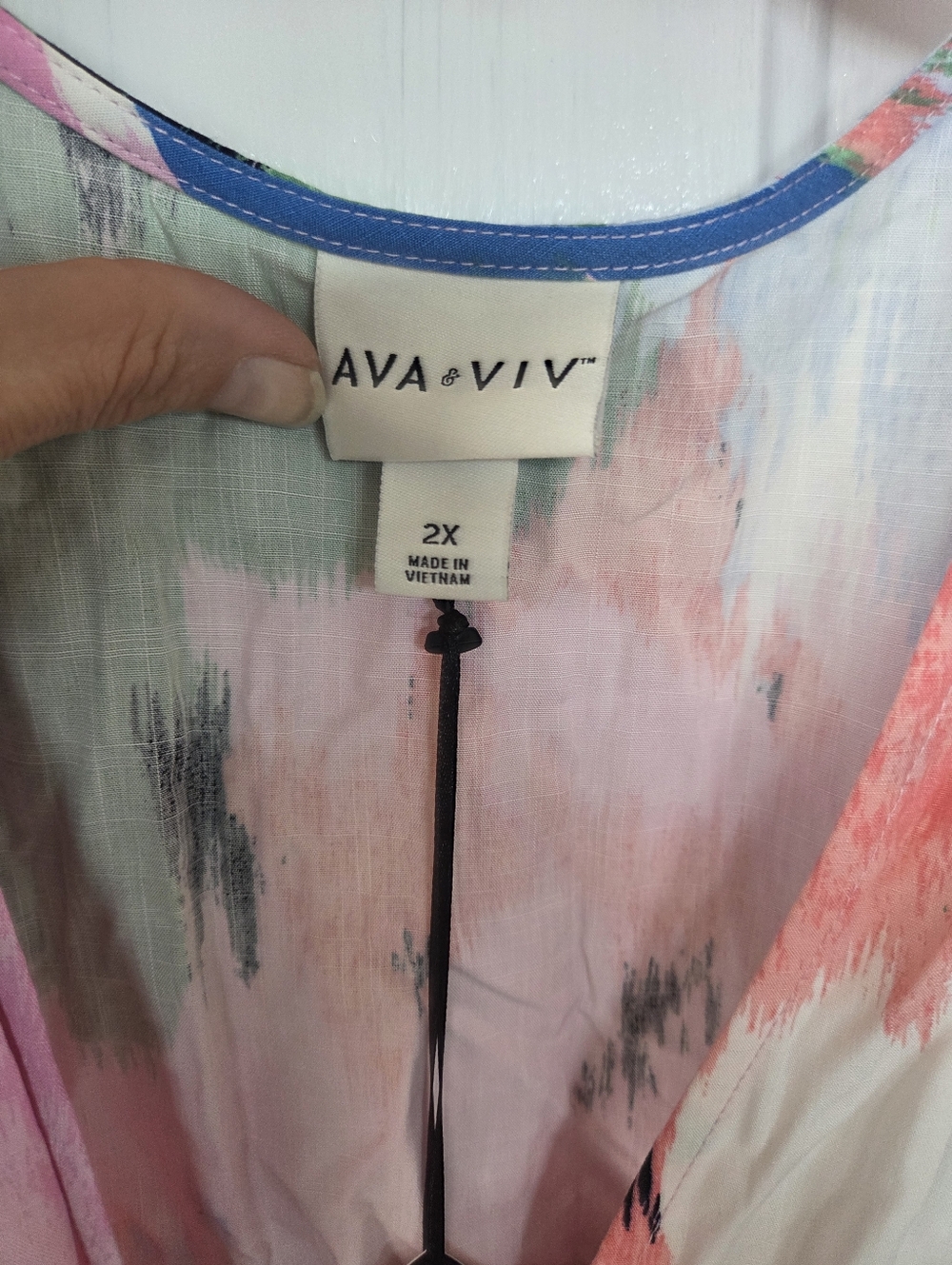 Ava & Viv Pastel Brushstroke Wrap Maxi Dress NWT 2x - Picture 3 of 6